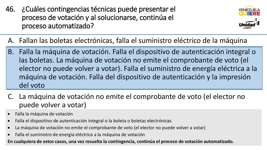 ¿Cuáles contingencias técnicas puede presentar el proceso de votación y al solucionarse, continúa el proceso automatizado