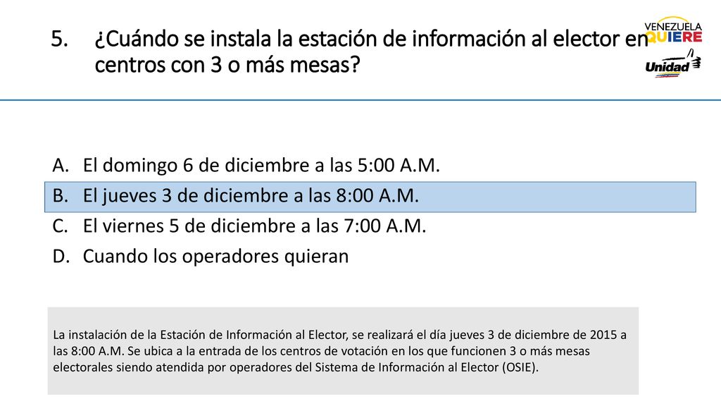 ¿Cuándo se instala la estación de información al elector en centros con 3 o más mesas