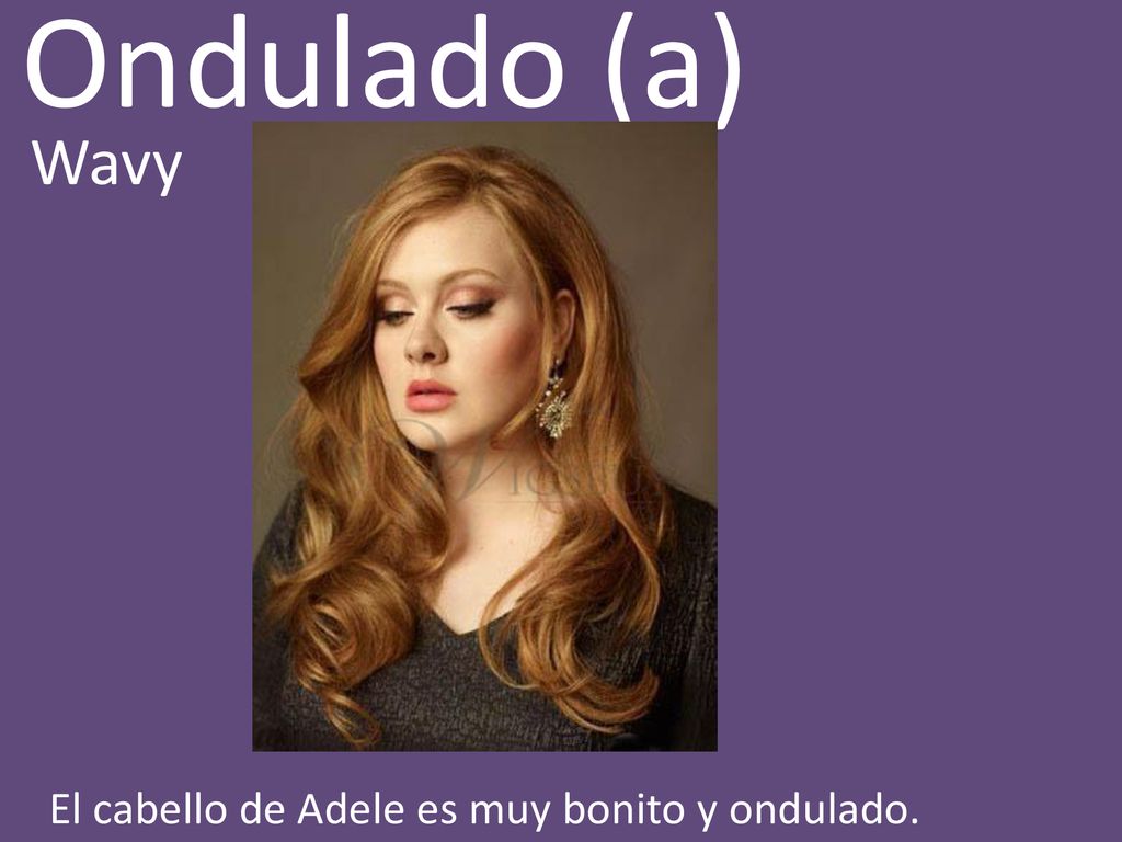 Ondulado (a) Wavy El cabello de Adele es muy bonito y ondulado.
