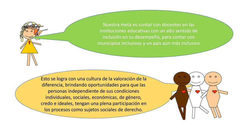 Nuestra meta es contar con docentes en las instituciones educativas con un alto sentido de inclusión en su desempeño, para contar con municipios inclusivos y un país aún más inclusivo