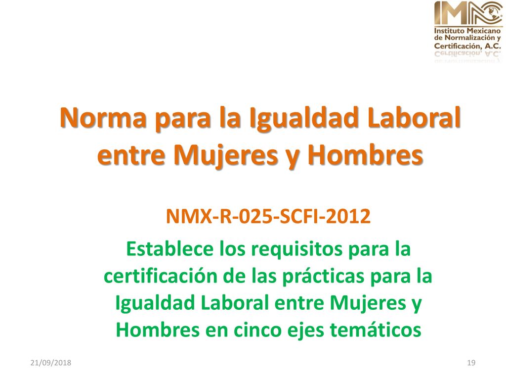 Norma para la Igualdad Laboral entre Mujeres y Hombres