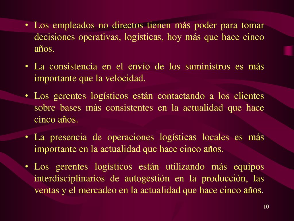 Los empleados no directos tienen más poder para tomar decisiones operativas, logísticas, hoy más que hace cinco años.