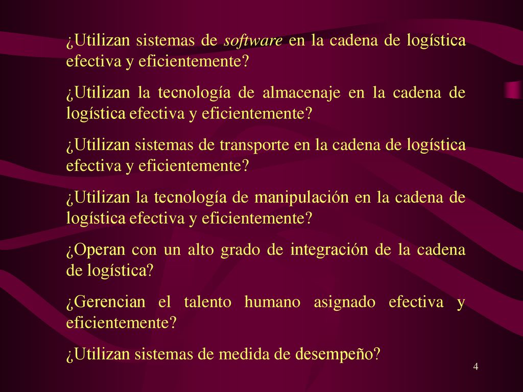 ¿Utilizan sistemas de software en la cadena de logística efectiva y eficientemente