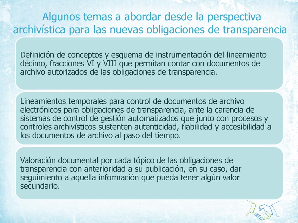 Algunos temas a abordar desde la perspectiva archivística para las nuevas obligaciones de transparencia