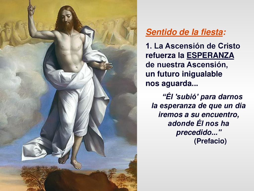 Sentido de la fiesta: 1. La Ascensión de Cristo refuerza la ESPERANZA