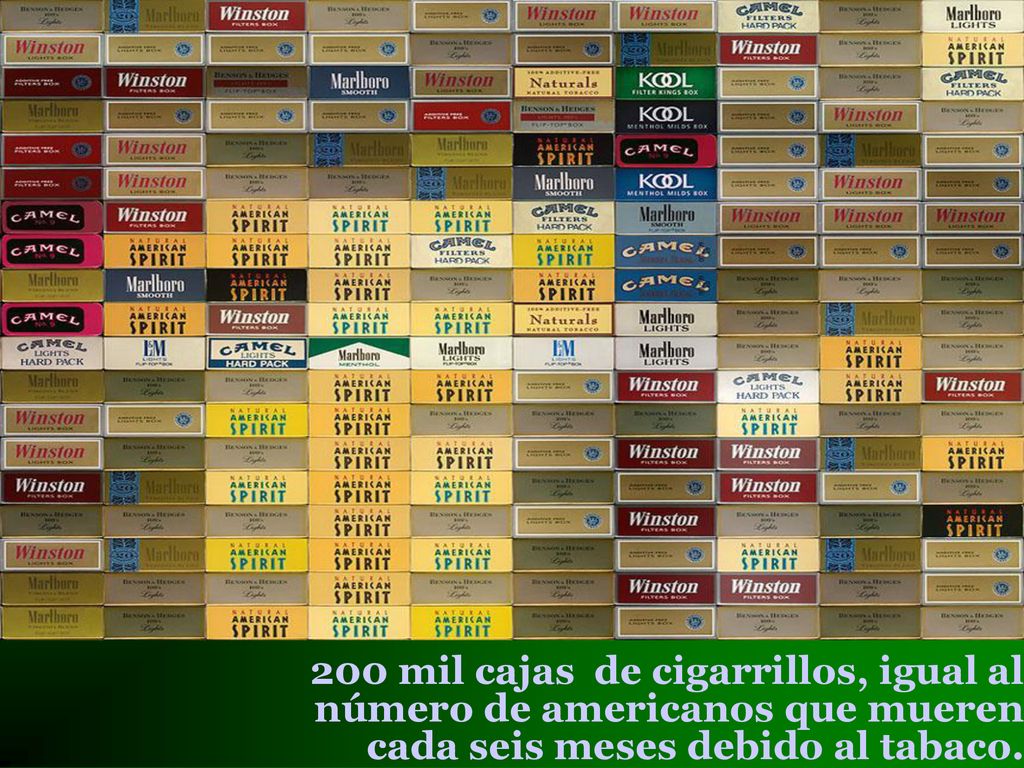 200 mil cajas de cigarrillos, igual al número de americanos que mueren cada seis meses debido al tabaco.