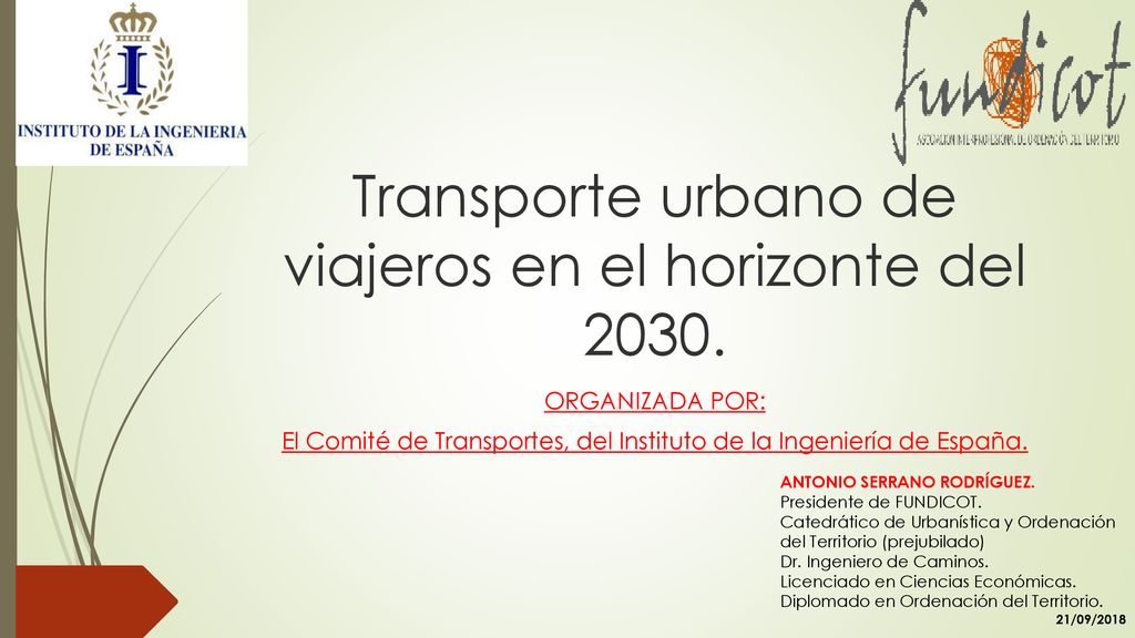Transporte urbano de viajeros en el horizonte del 2030.