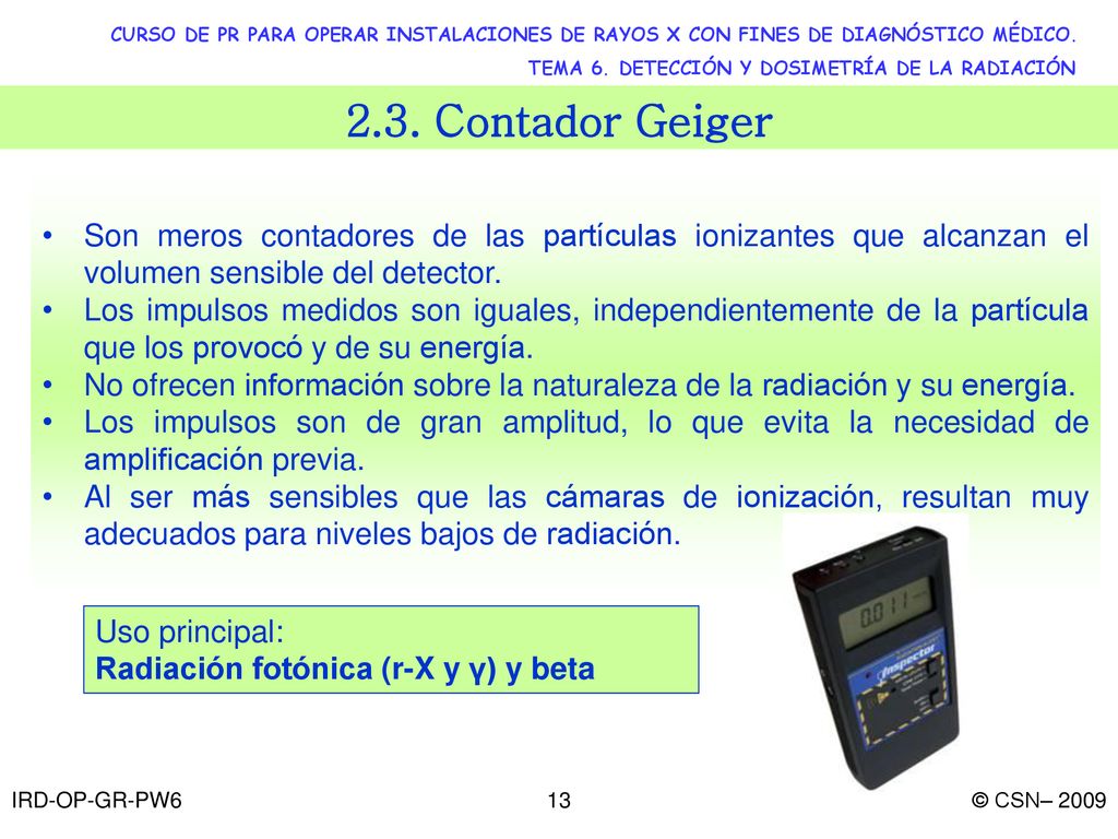 CURSO DE PR PARA OPERAR INSTALACIONES DE RAYOS X CON FINES DE DIAGNÓSTICO MÉDICO.