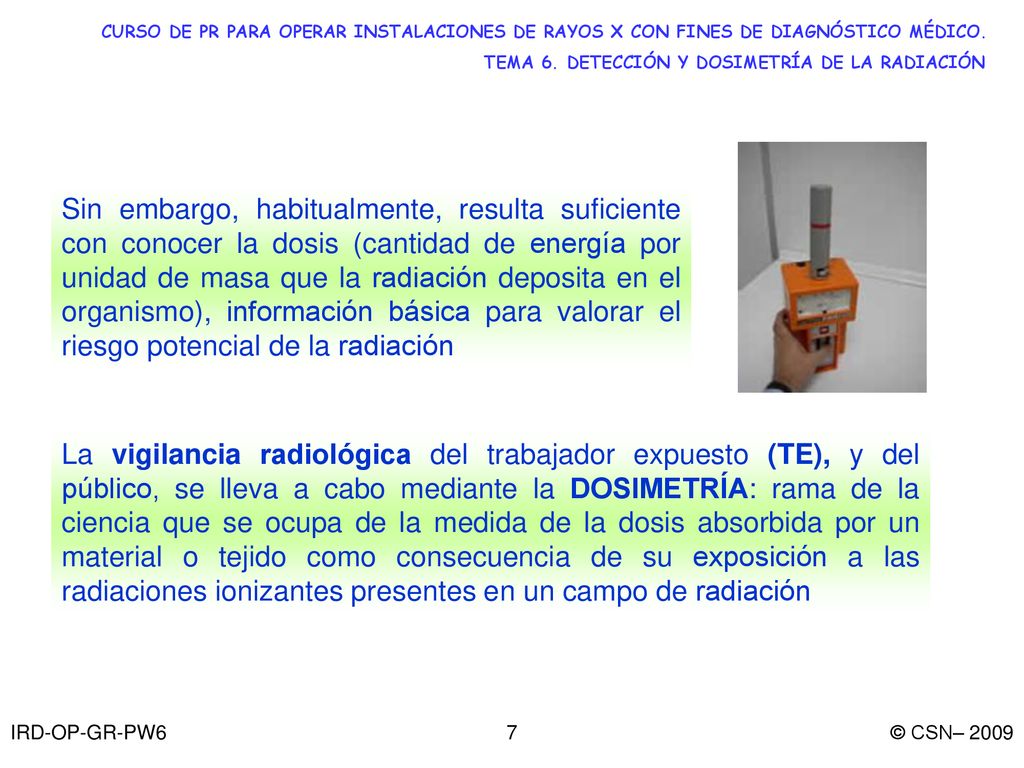 CURSO DE PR PARA OPERAR INSTALACIONES DE RAYOS X CON FINES DE DIAGNÓSTICO MÉDICO.