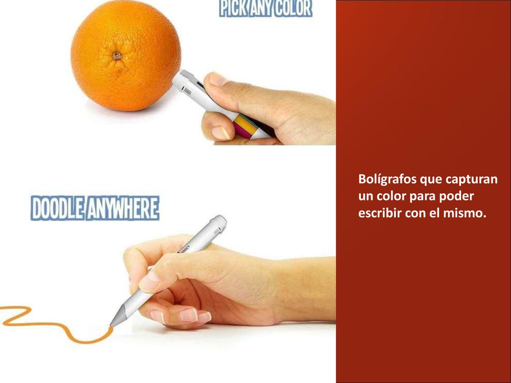 Bolígrafos que capturan un color para poder escribir con el mismo.