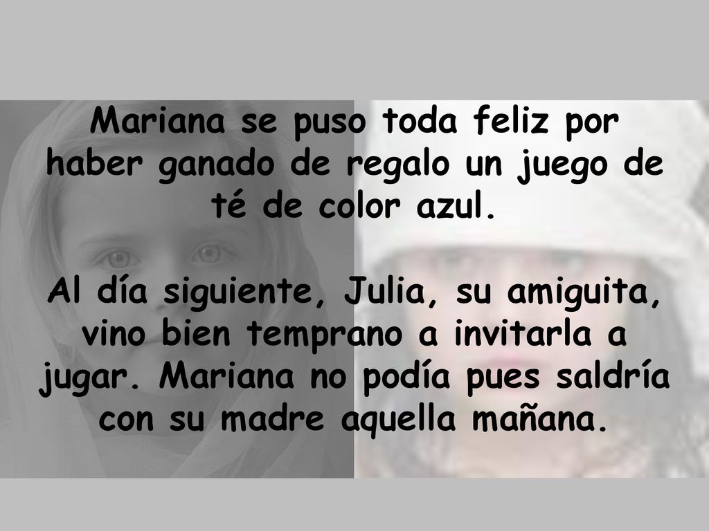 Mariana se puso toda feliz por haber ganado de regalo un juego de té de color azul.