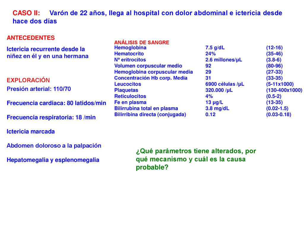 CASO II: Varón de 22 años, llega al hospital con dolor abdominal e ictericia desde hace dos días