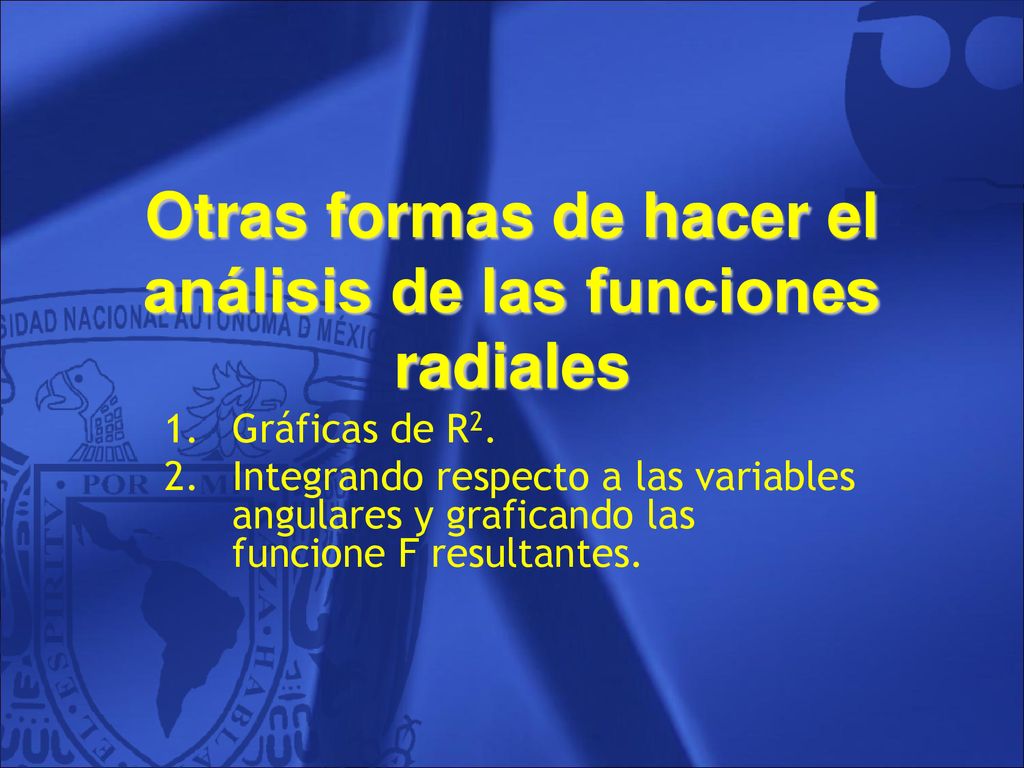Otras formas de hacer el análisis de las funciones radiales