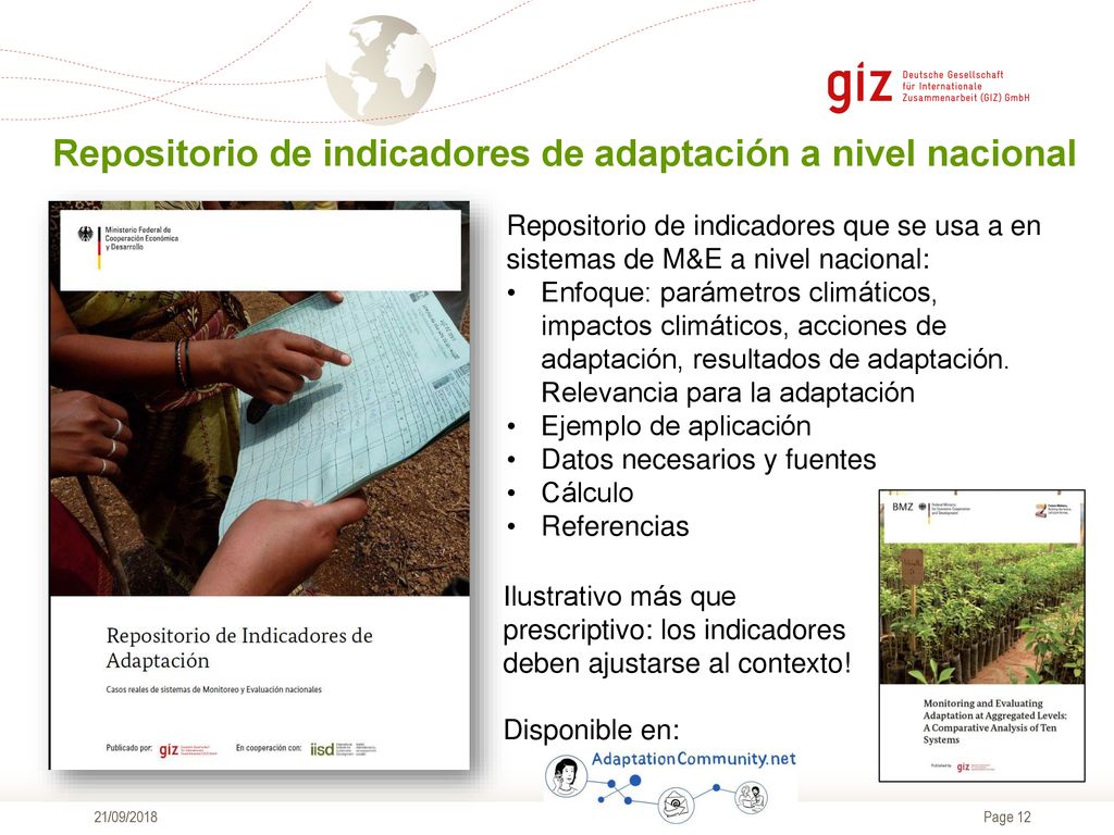 Repositorio de indicadores de adaptación a nivel nacional
