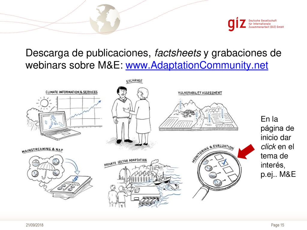 Descarga de publicaciones, factsheets y grabaciones de webinars sobre M&E: