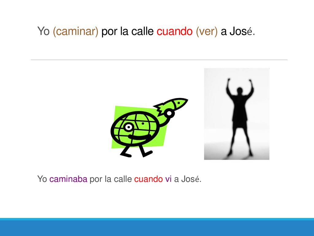 Yo (caminar) por la calle cuando (ver) a José.