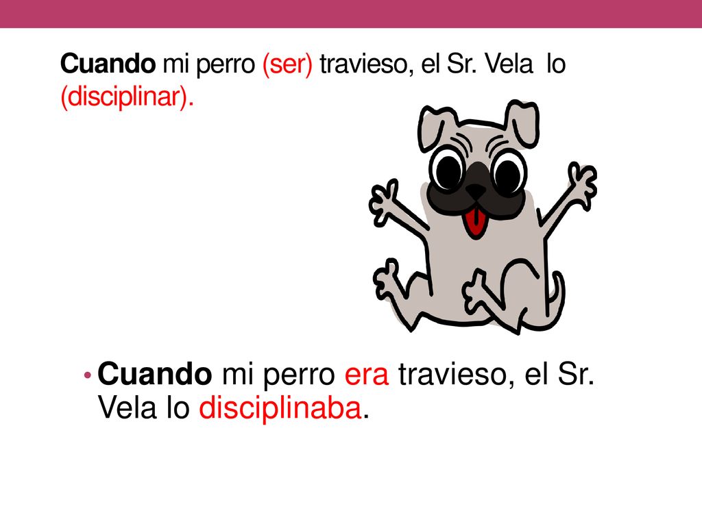 Cuando mi perro (ser) travieso, el Sr. Vela lo (disciplinar).