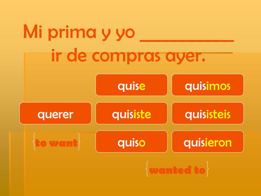 Mi prima y yo ___________ ir de compras ayer.