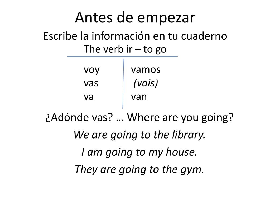 Antes de empezar Escribe la información en tu cuaderno