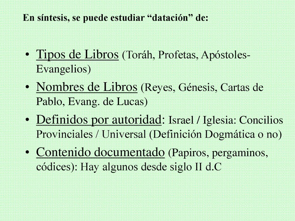 Tipos de Libros (Toráh, Profetas, Apóstoles-Evangelios)