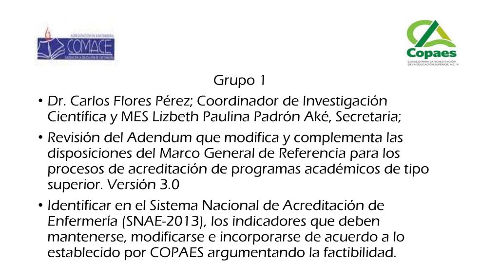 Grupo 1 Dr. Carlos Flores Pérez; Coordinador de Investigación Científica y MES Lizbeth Paulina Padrón Aké, Secretaria;