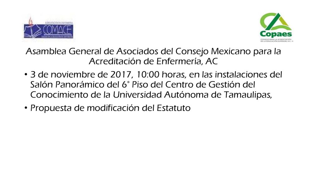 Asamblea General de Asociados del Consejo Mexicano para la Acreditación de Enfermería, AC