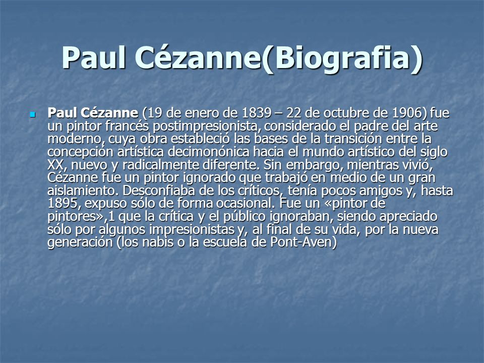Paul Cézanne(Biografia)