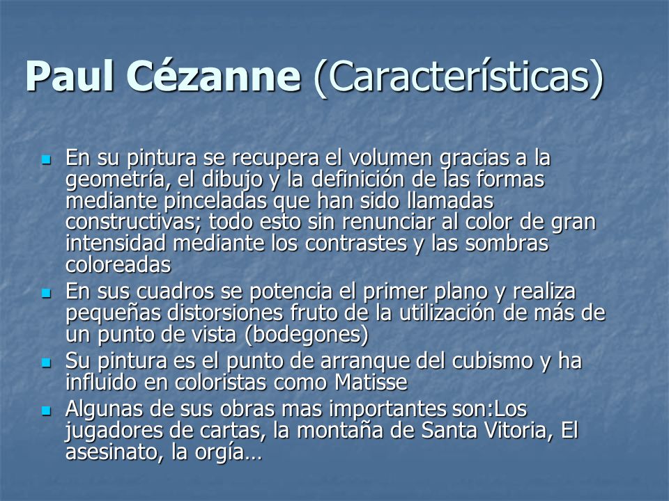 Paul Cézanne (Características)