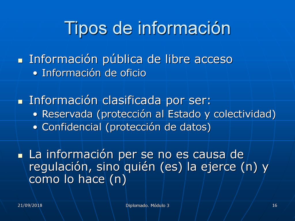Tipos de información Información pública de libre acceso