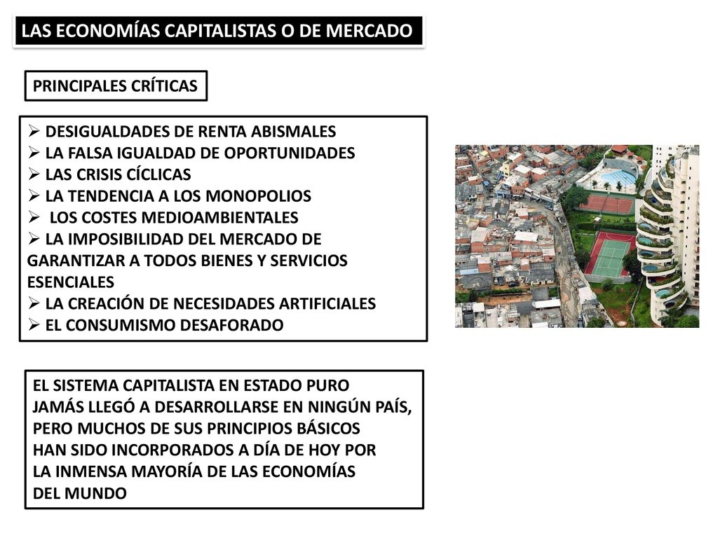 LAS ECONOMÍAS CAPITALISTAS O DE MERCADO