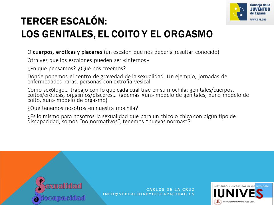 TERCER escalón: los genitales, el coito y el orgasmo