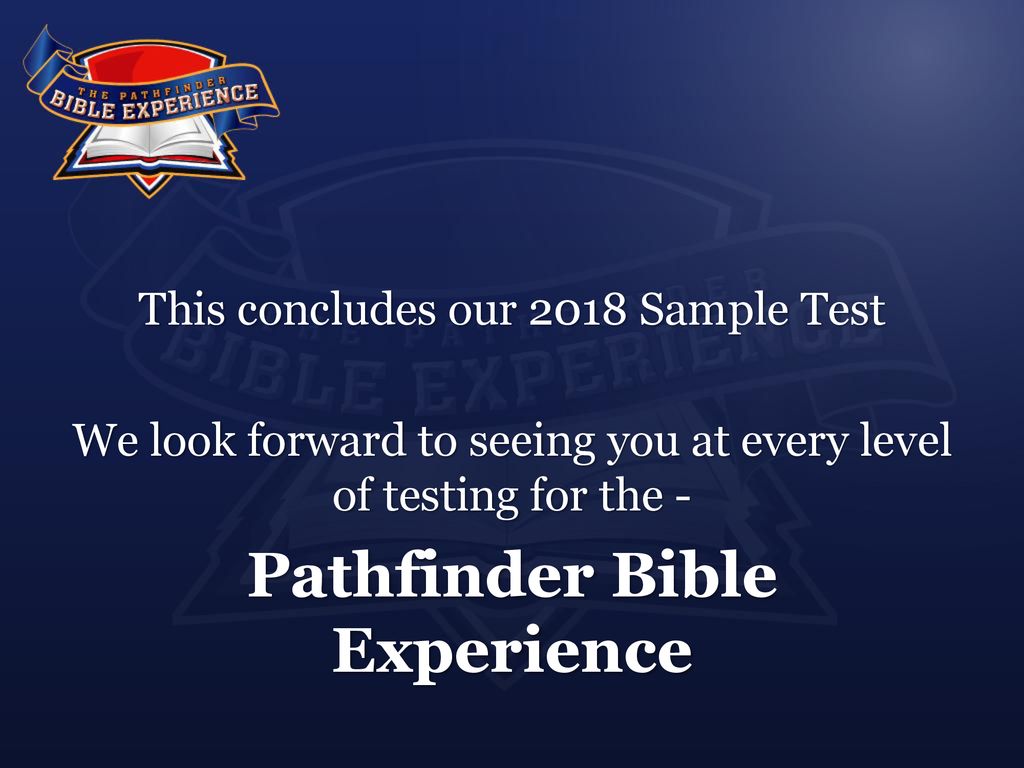 PATHFINDER BIBLE EXPERIENCE ppt descargar