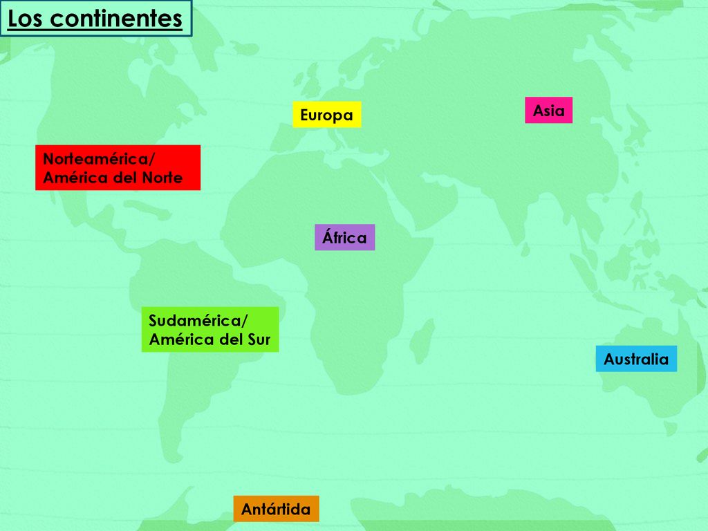 Los continentes Asia Europa Norteamérica/ América del Norte África