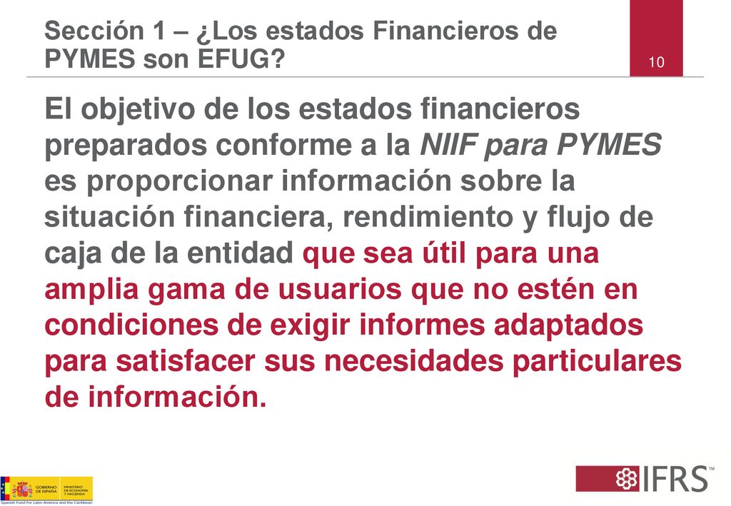 Sección 1 – ¿Los estados Financieros de PYMES son EFUG