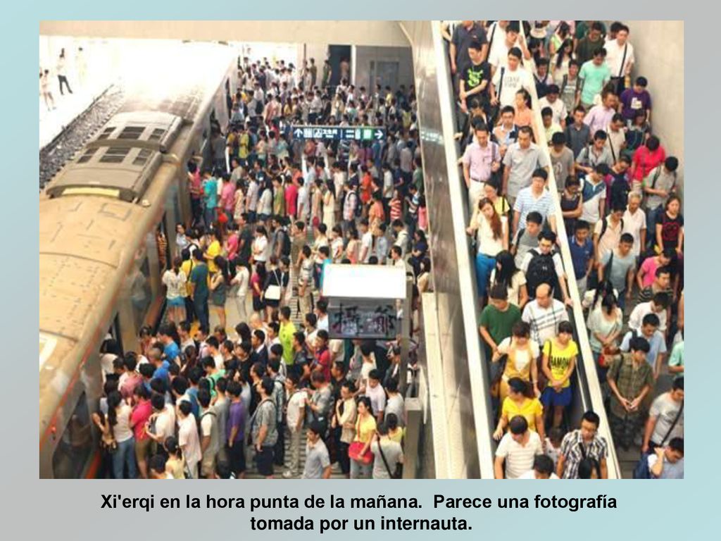 Xi erqi en la hora punta de la mañana. Parece una fotografía