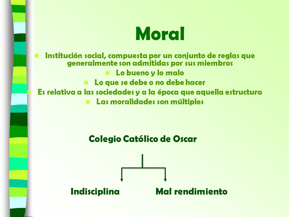 Moral Colegio Católico de Oscar Indisciplina Mal rendimiento