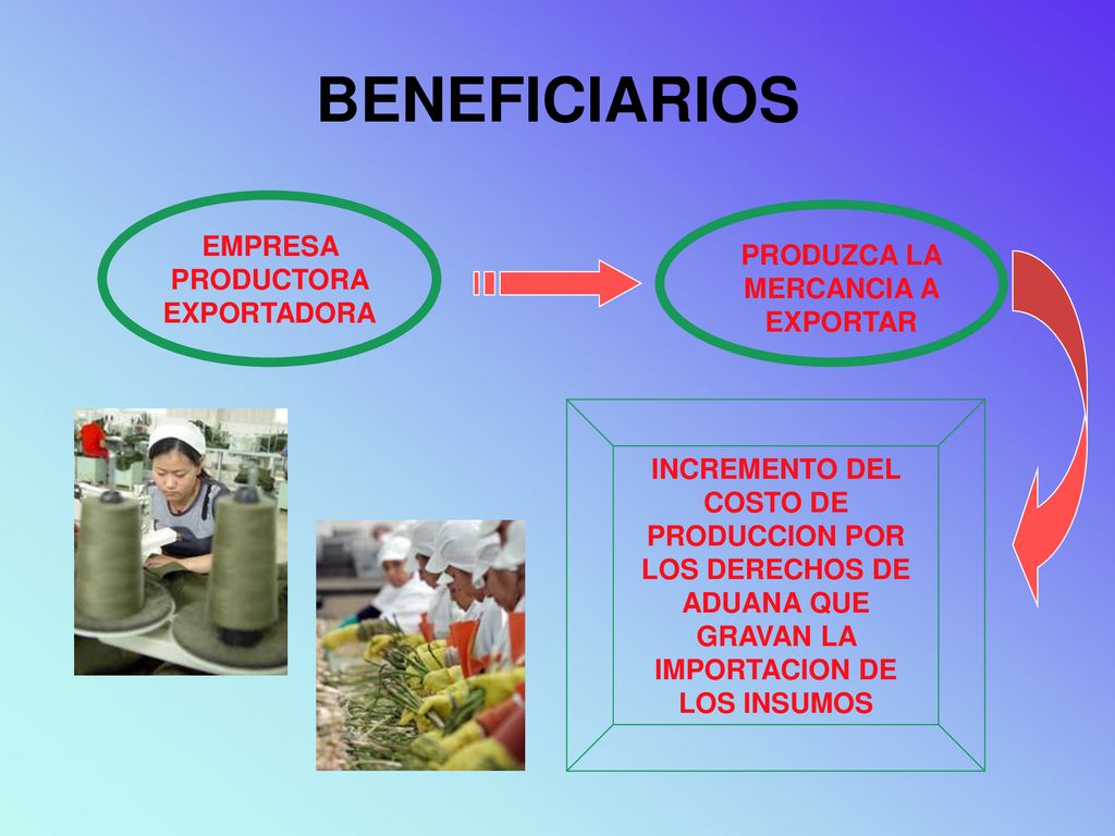 EMPRESA PRODUCTORA EXPORTADORA PRODUZCA LA MERCANCIA A EXPORTAR