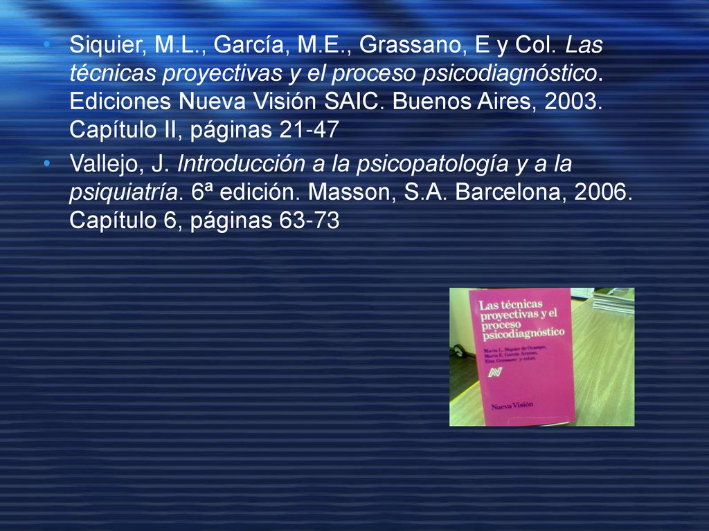 Siquier, M. L. , García, M. E. , Grassano, E y Col