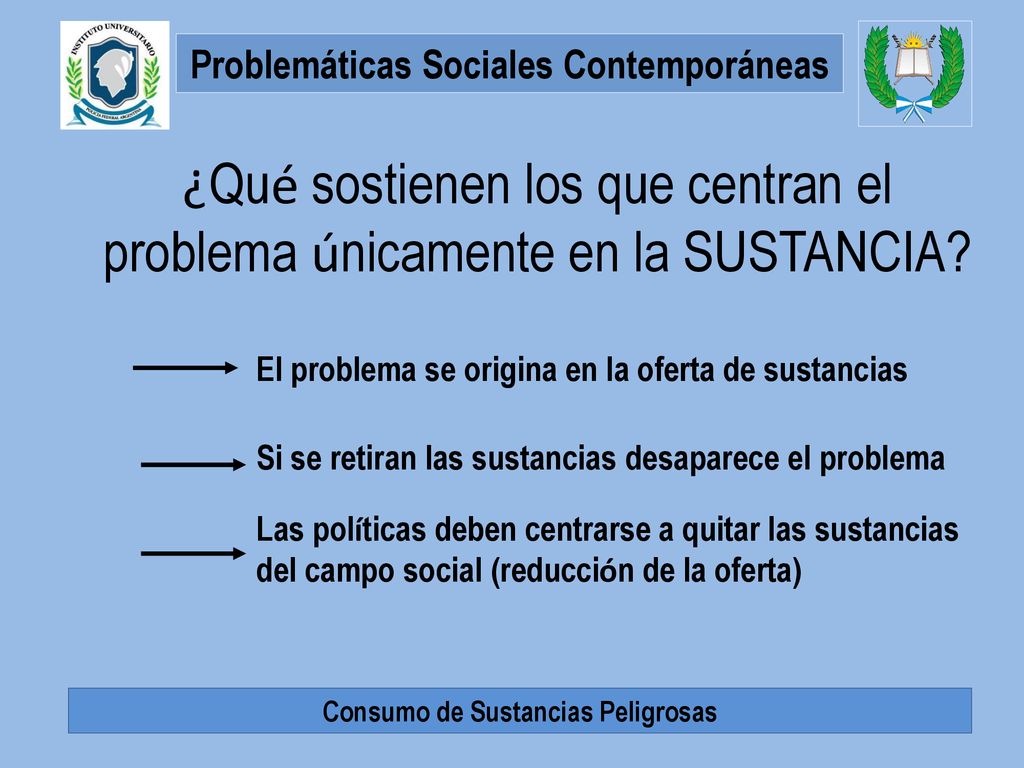 ¿Qué sostienen los que centran el problema únicamente en la SUSTANCIA