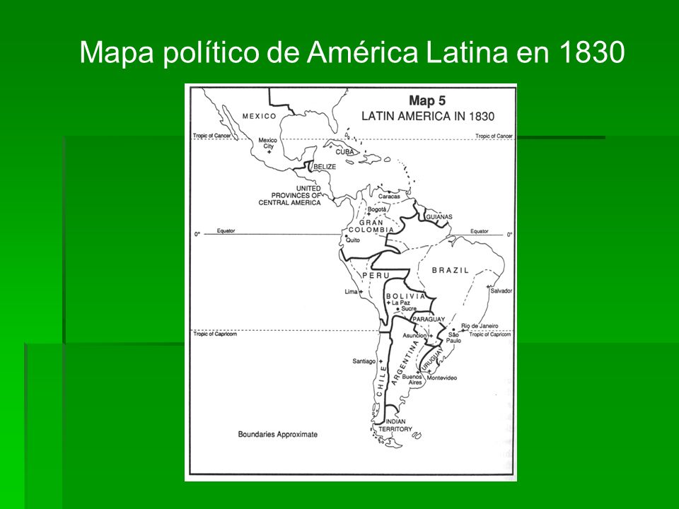 Mapa político de América Latina en 1830