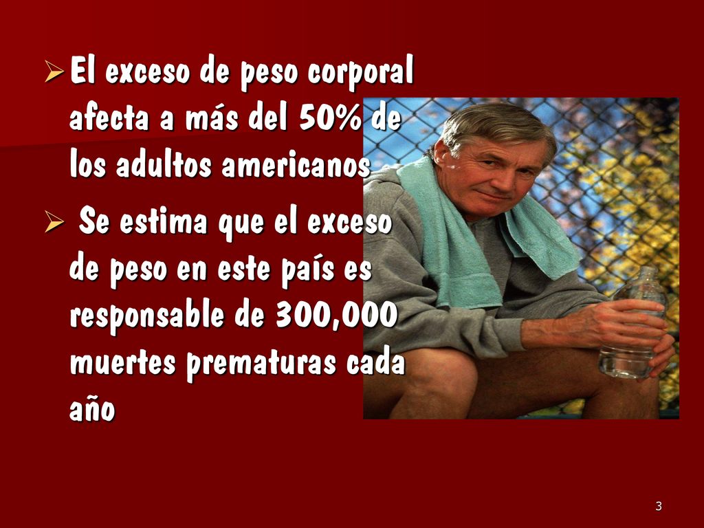 El exceso de peso corporal afecta a más del 50% de los adultos americanos