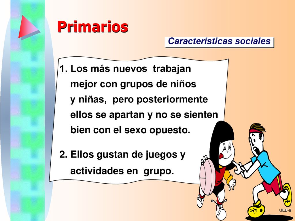 Primarios 1. Los más nuevos trabajan mejor con grupos de niños