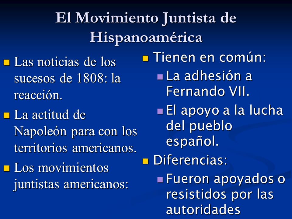 El Movimiento Juntista de Hispanoamérica