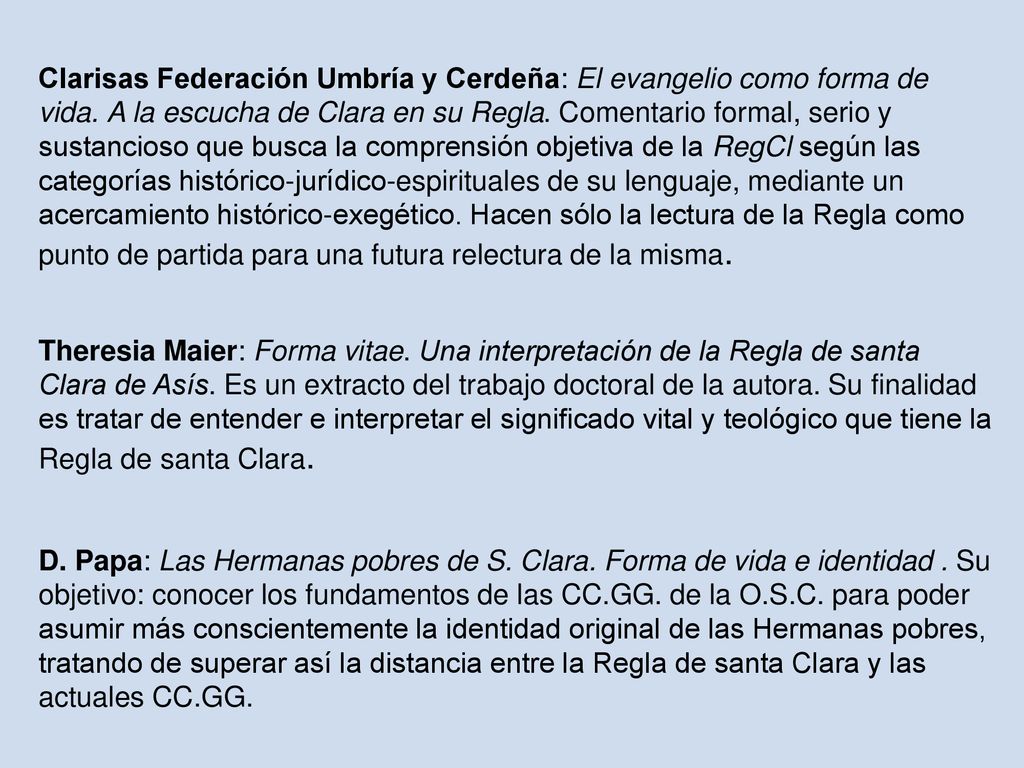 Clarisas Federación Umbría y Cerdeña: El evangelio como forma de vida