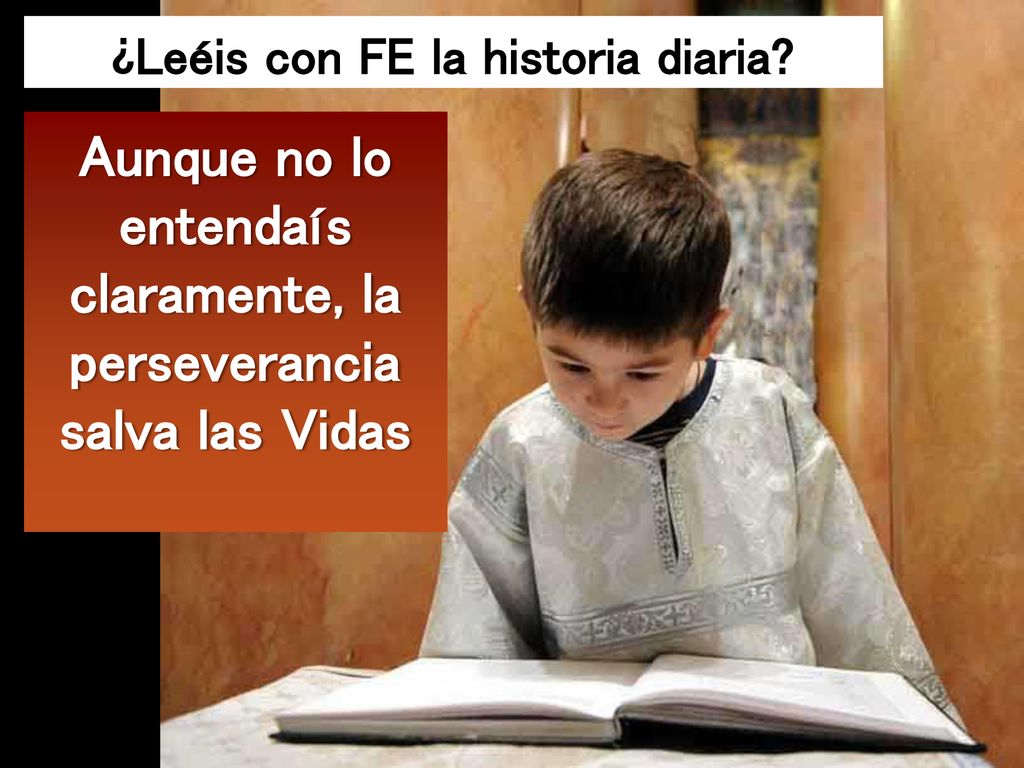 Aunque no lo entendaís claramente, la perseverancia salva las Vidas
