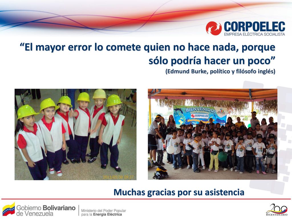El mayor error lo comete quien no hace nada, porque sólo podría hacer un poco (Edmund Burke, político y filósofo inglés)