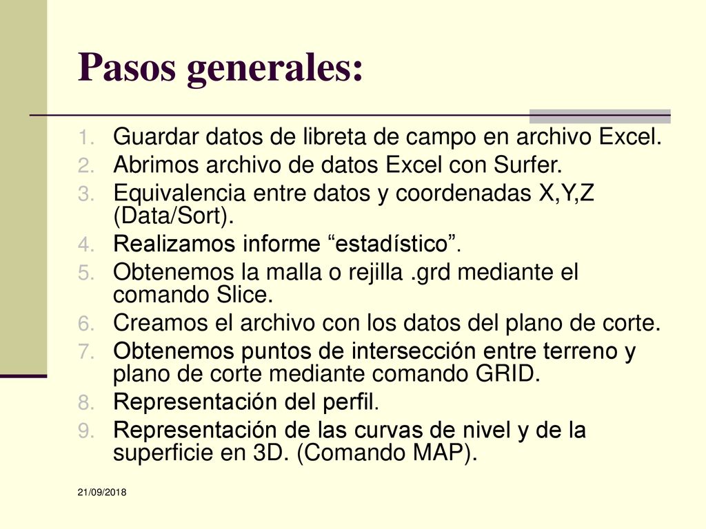 Pasos generales: Guardar datos de libreta de campo en archivo Excel.