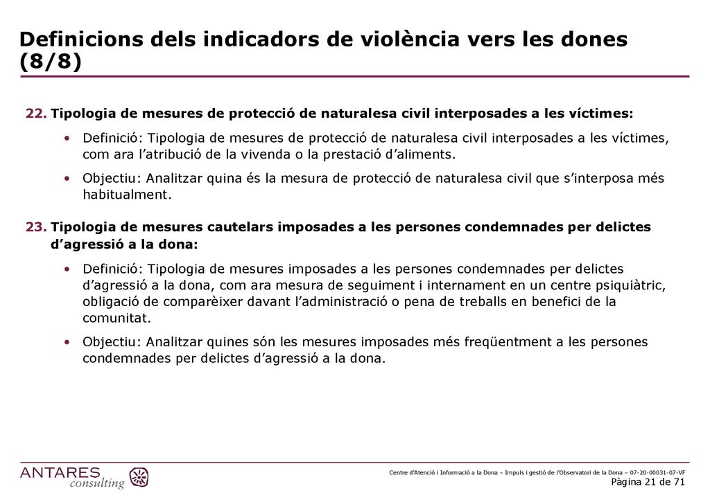 Definicions dels indicadors de violència vers les dones (8/8)