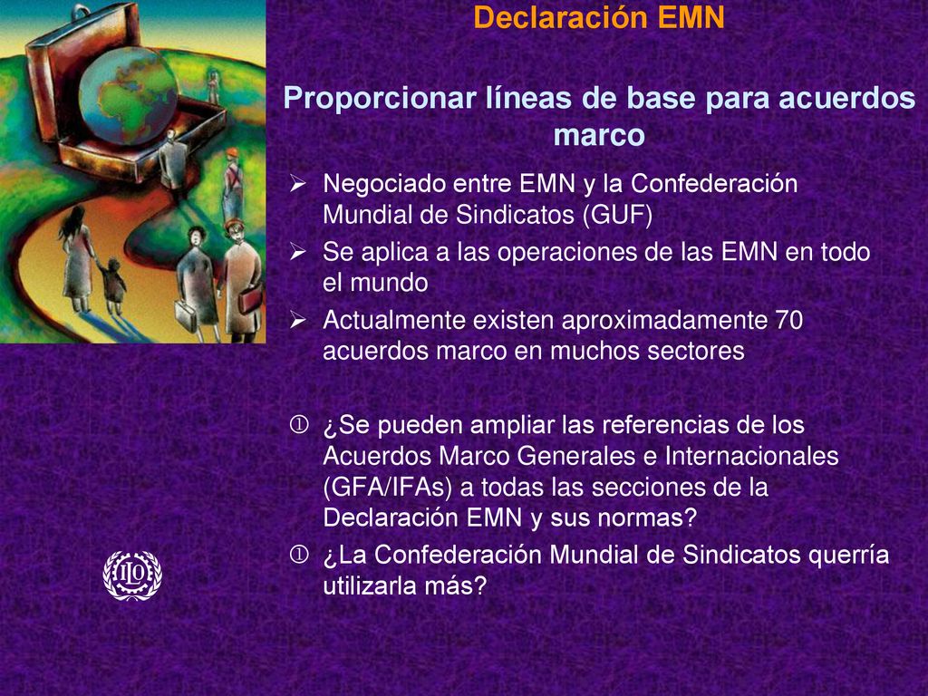 Declaración EMN Proporcionar líneas de base para acuerdos marco