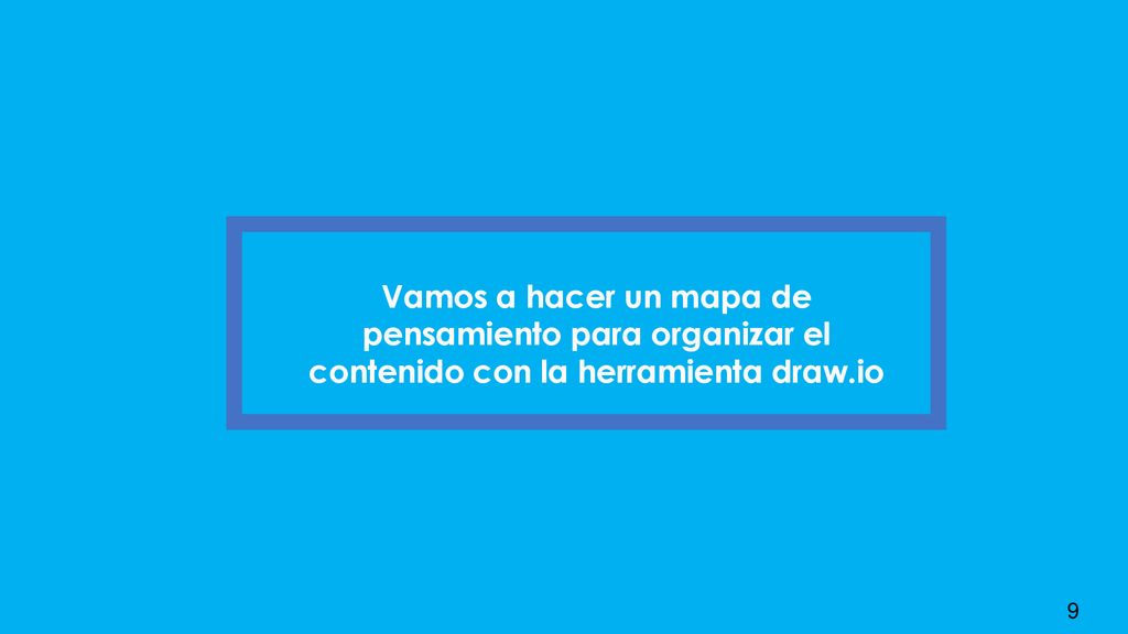Vamos a hacer un mapa de pensamiento para organizar el contenido con la herramienta draw.io